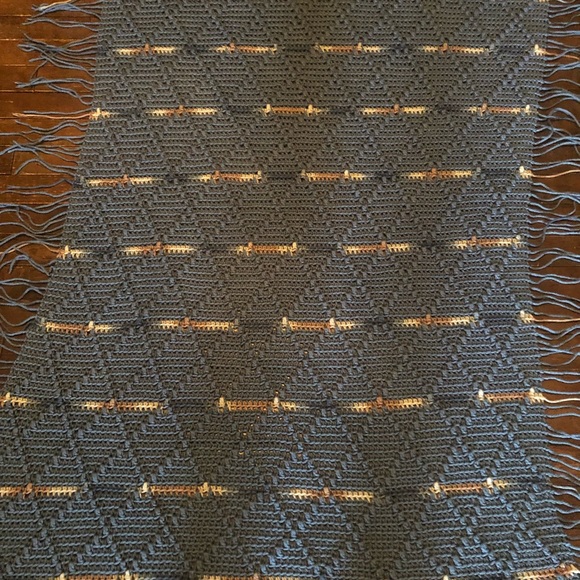 Handmade Knit Afghan Lap Blanket - Picture 2 of 3